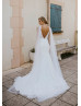 Ivory Full Lace Romantic Wedding Dress With Shoulder Wings